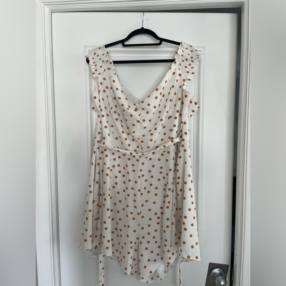 White and gold polka dot romper